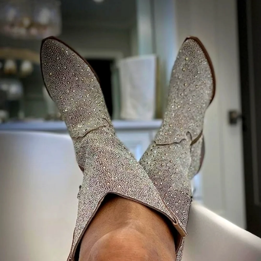 Glittery, rhinestone boots, multiple sizes taylor boots - Picture 2 of 4